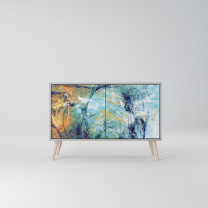 ABSTRACT THOUGHTS 2-Door Sideboard in Grey Finish