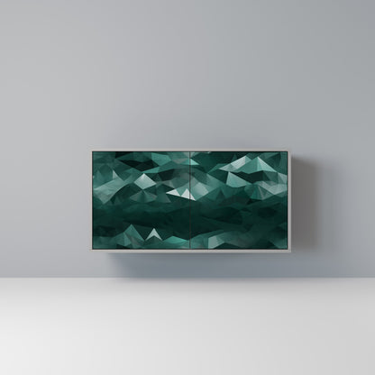 POLYGONAL FLOATING 2-Door Sideboard in Grey Finish