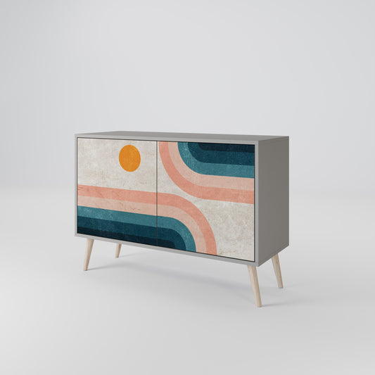 TWO HALVES 2-Door Sideboard in Grey Finish