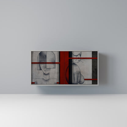 GRAY FIGURES 2-Door Sideboard in Grey Finish