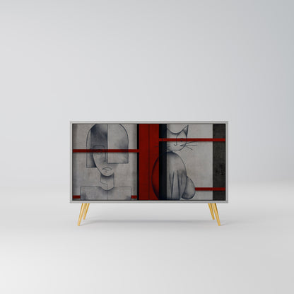 GRAY FIGURES 2-Door Sideboard in Grey Finish