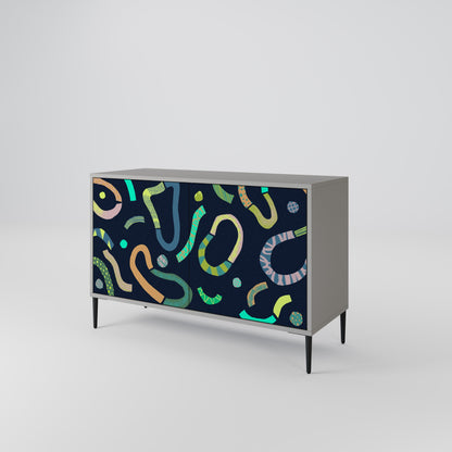 CONTRAST DANCE 2-Door Sideboard in Grey Finish
