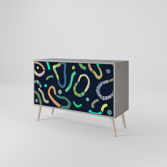 CONTRAST DANCE 2-Door Sideboard in Grey Finish