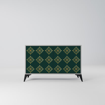 Credenza a 2 ante ROYAL MEDALLION in finitura grigia
