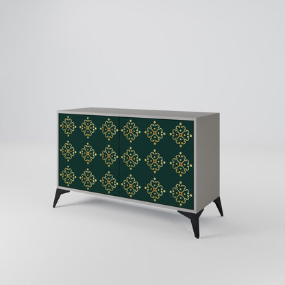 Credenza a 2 ante ROYAL MEDALLION in finitura grigia