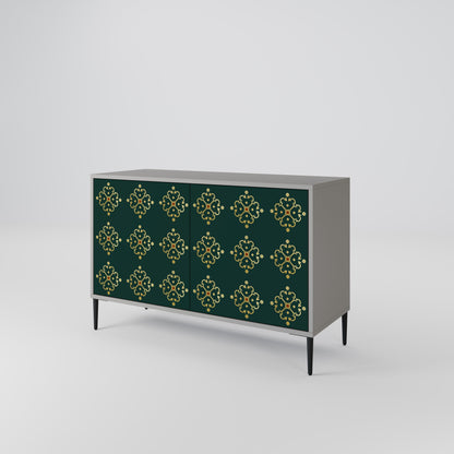 Credenza a 2 ante ROYAL MEDALLION in finitura grigia
