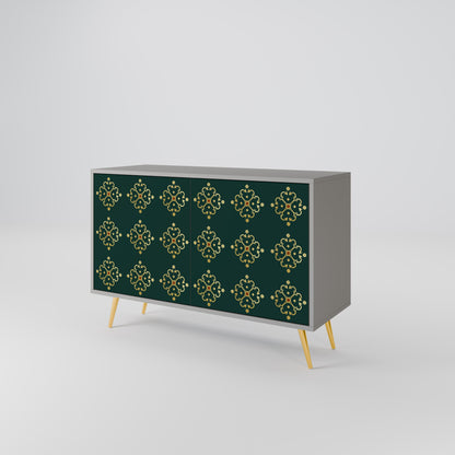 Credenza a 2 ante ROYAL MEDALLION in finitura grigia