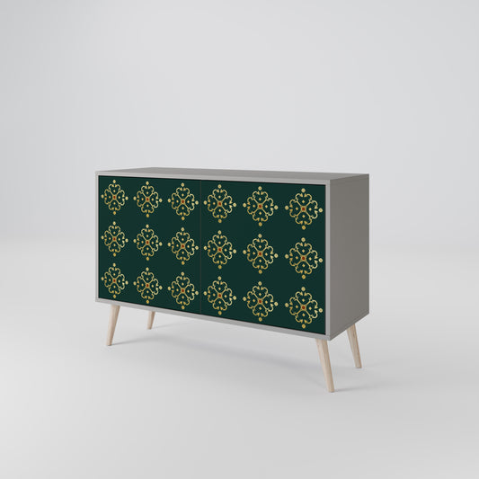 Credenza a 2 ante ROYAL MEDALLION in finitura grigia