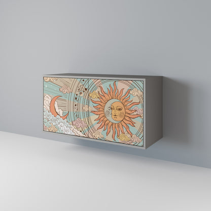 MYSTICAL STRUCTURE 2-Door Sideboard in Grey Finish