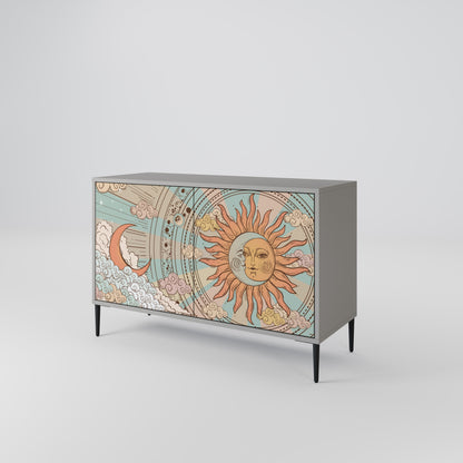 MYSTICAL STRUCTURE 2-Door Sideboard in Grey Finish