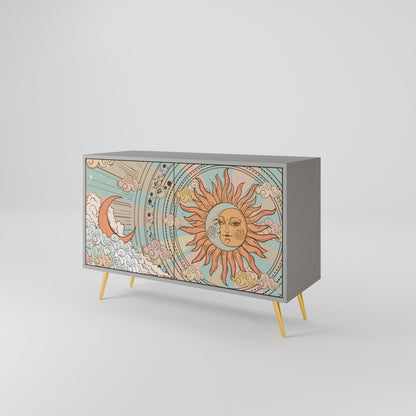 MYSTICAL STRUCTURE 2-Door Sideboard in Grey Finish