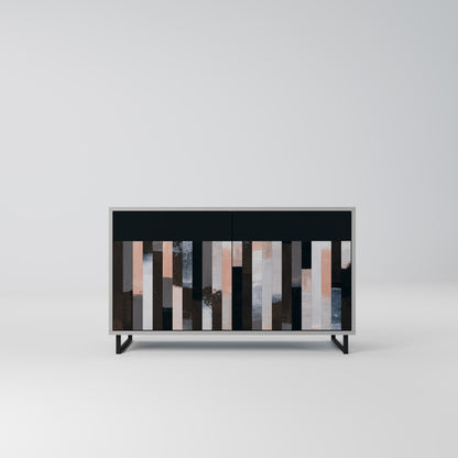 COLLAGE OF RECTANGLES 2-Door Sideboard in Grey Finish