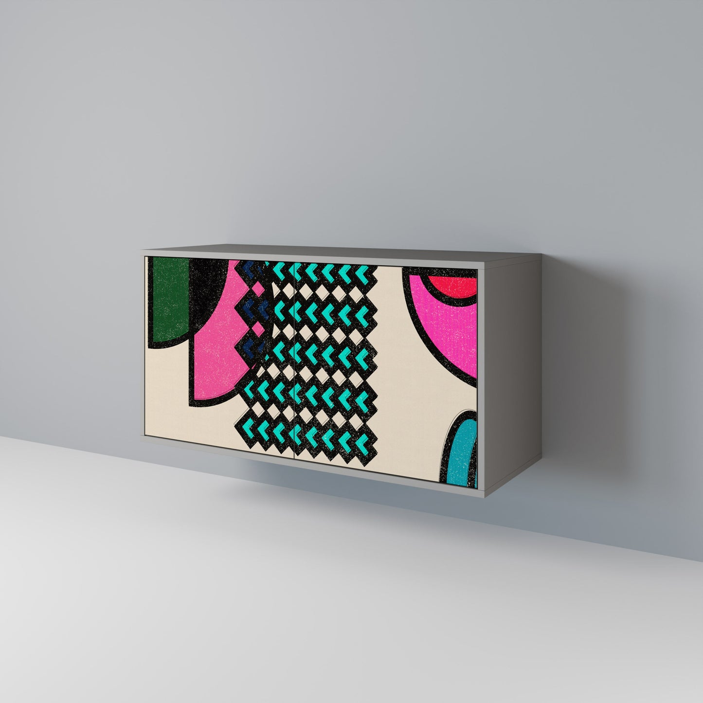 GEOMETRIC RHAPSODY 2-Door Sideboard in Grey Finish
