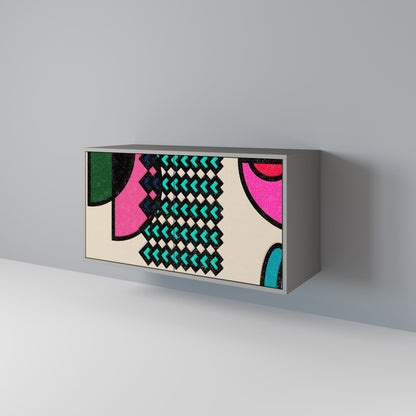 GEOMETRIC RHAPSODY 2-Door Sideboard in Grey Finish