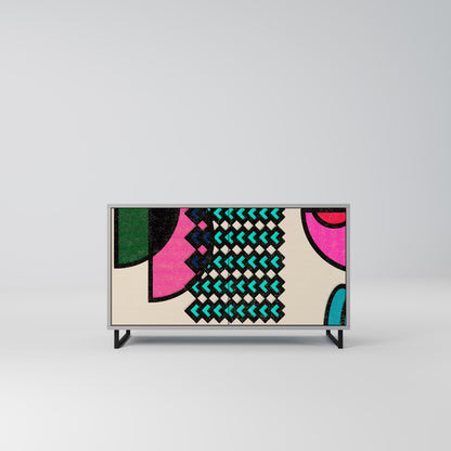GEOMETRIC RHAPSODY 2-Door Sideboard in Grey Finish