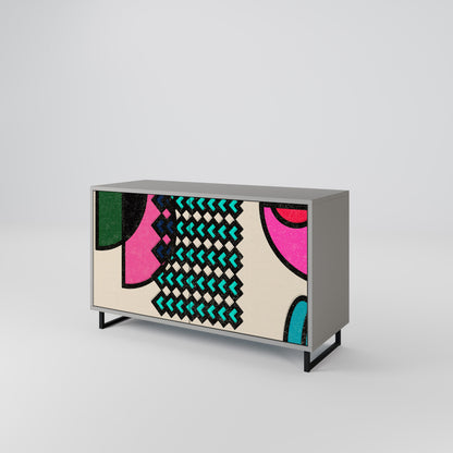 GEOMETRIC RHAPSODY 2-Door Sideboard in Grey Finish