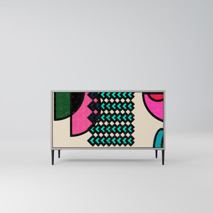 GEOMETRIC RHAPSODY 2-Door Sideboard in Grey Finish