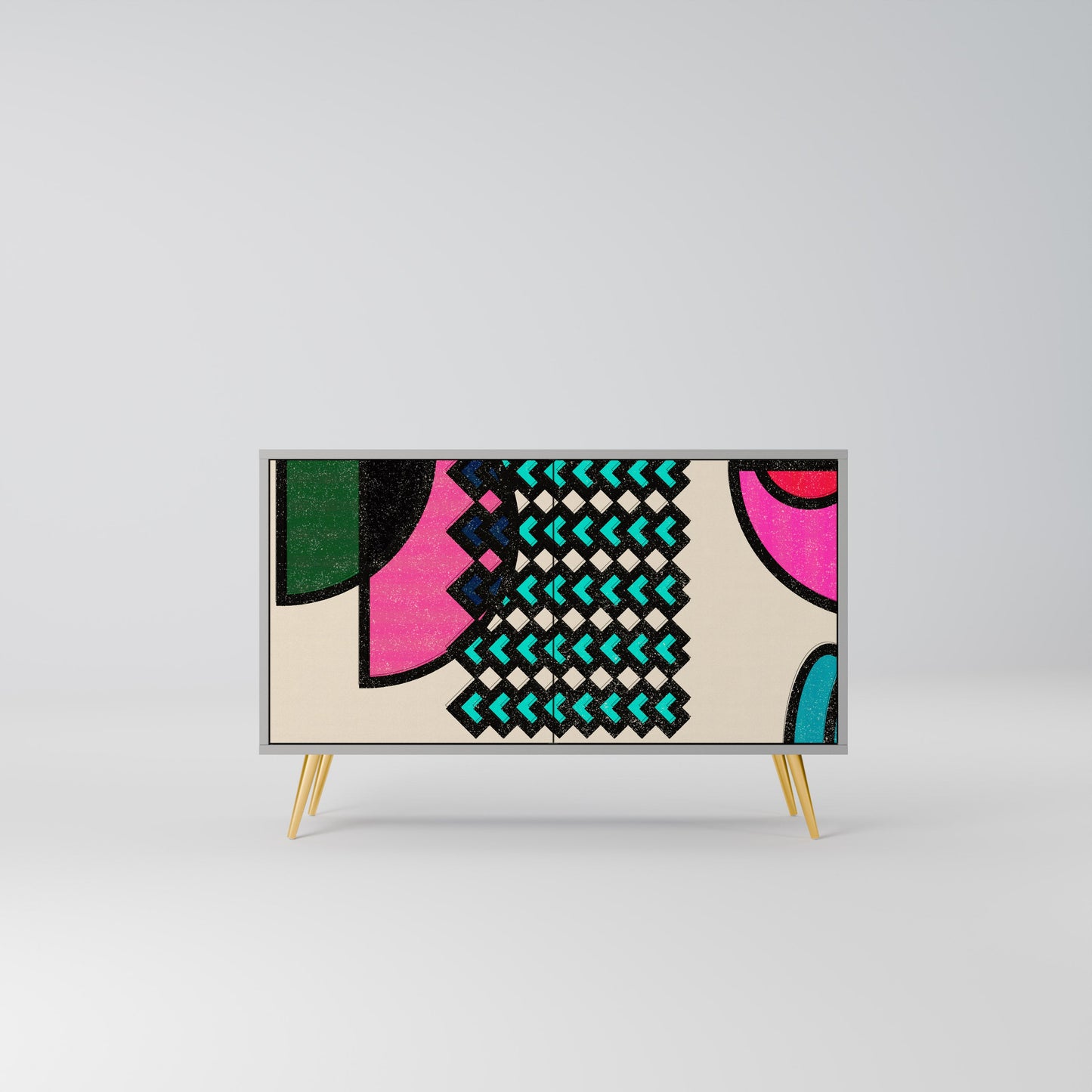 GEOMETRIC RHAPSODY 2-Door Sideboard in Grey Finish