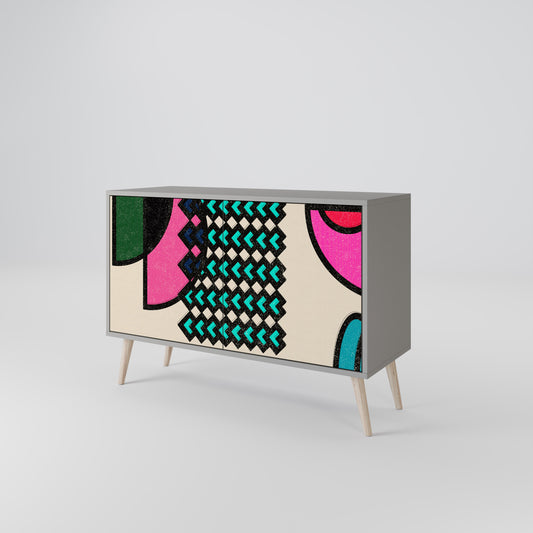 GEOMETRIC RHAPSODY 2-Door Sideboard in Grey Finish
