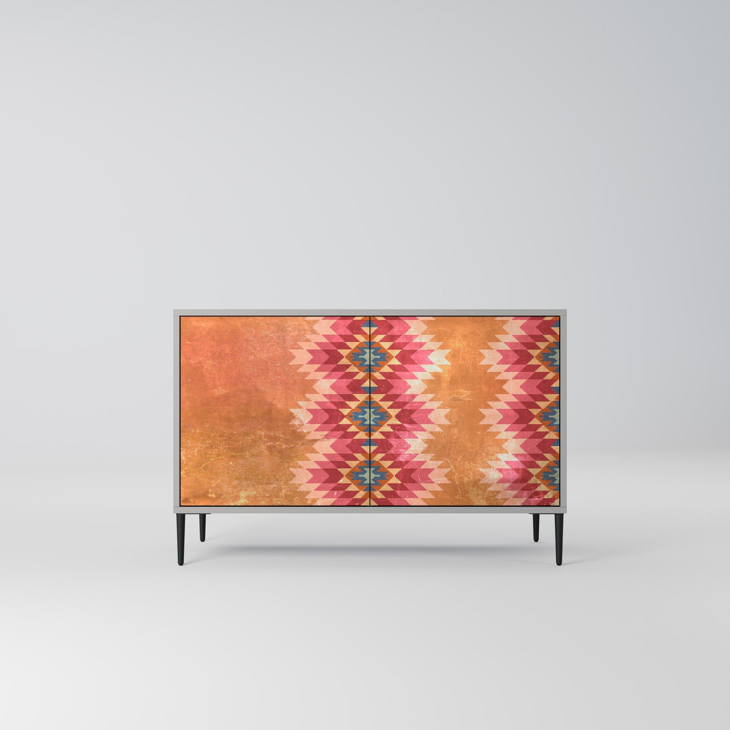INDIAN FOLK 2-Door Sideboard in Grey Finish
