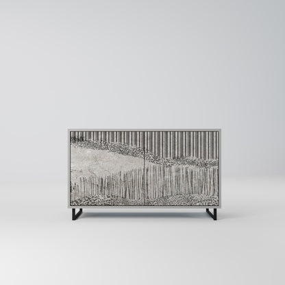 GRAIN LINES 2-Door Sideboard in Grey Finish