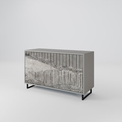 GRAIN LINES 2-Door Sideboard in Grey Finish