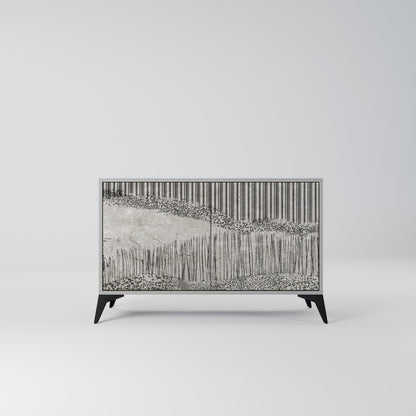 GRAIN LINES 2-Door Sideboard in Grey Finish