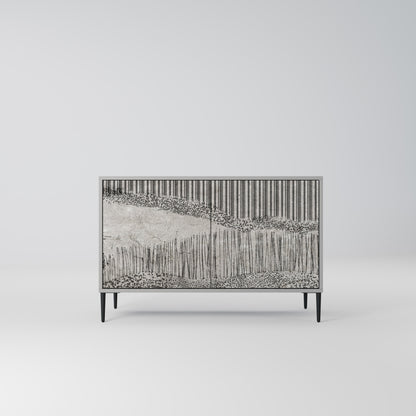 GRAIN LINES 2-Door Sideboard in Grey Finish