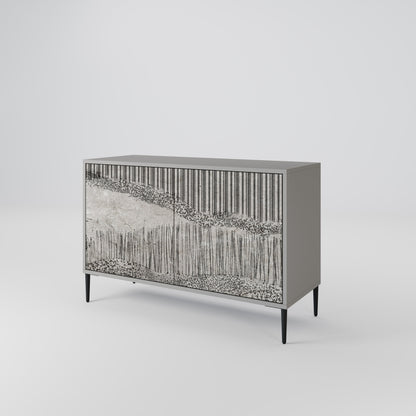 GRAIN LINES 2-Door Sideboard in Grey Finish