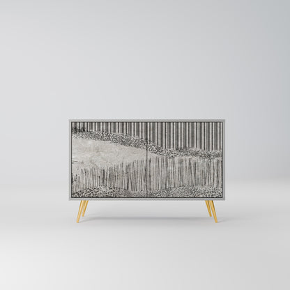 GRAIN LINES 2-Door Sideboard in Grey Finish