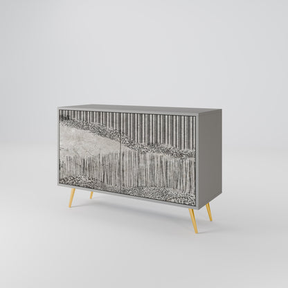 GRAIN LINES 2-Door Sideboard in Grey Finish