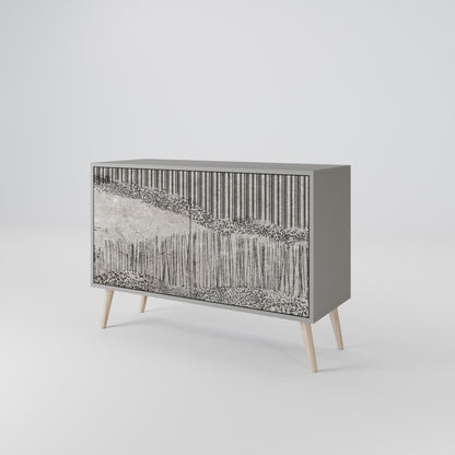 GRAIN LINES 2-Door Sideboard in Grey Finish