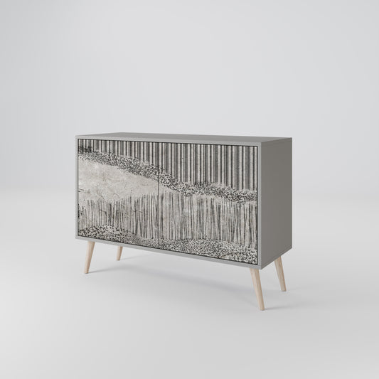 GRAIN LINES 2-Door Sideboard in Grey Finish