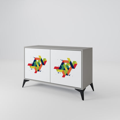 FUTURE SIGN 2-Door Sideboard in Grey Finish