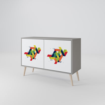 FUTURE SIGN 2-Door Sideboard in Grey Finish