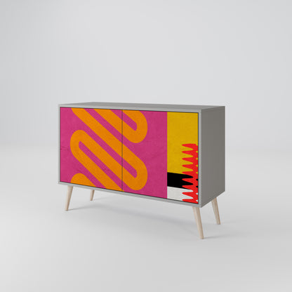 VIVID ART 2-Door Sideboard in Grey Finish
