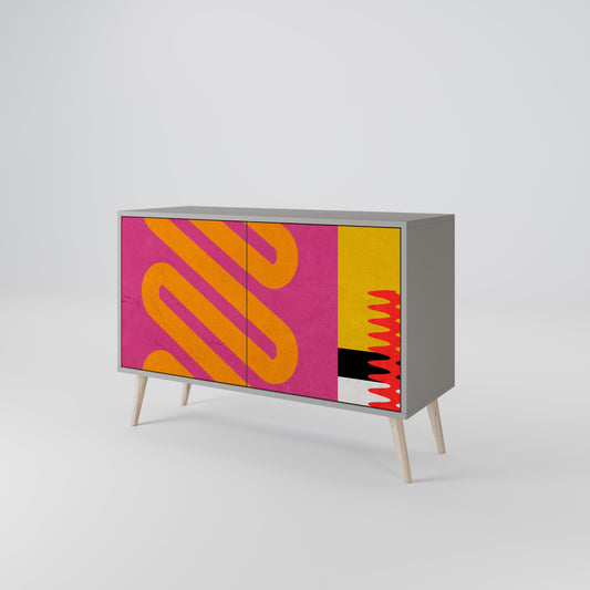 VIVID ART 2-Door Sideboard in Grey Finish