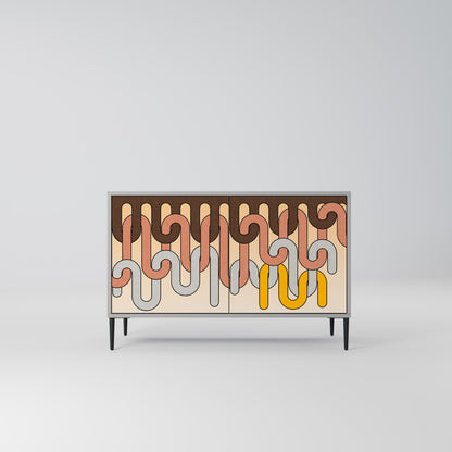 COLORFUL STRINGS 2-Door Sideboard in Grey Finish