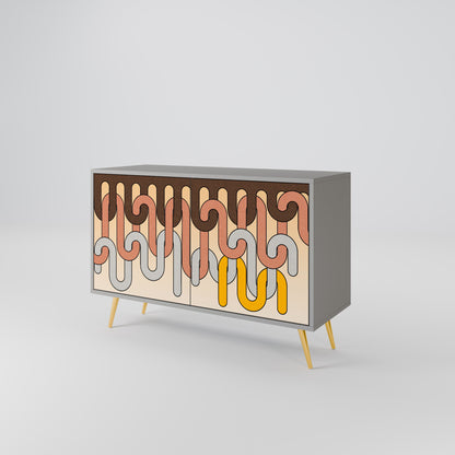 COLORFUL STRINGS 2-Door Sideboard in Grey Finish