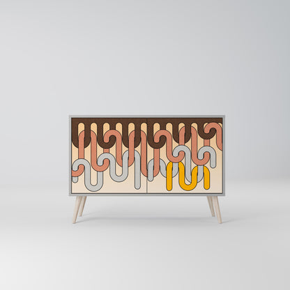 COLORFUL STRINGS 2-Door Sideboard in Grey Finish
