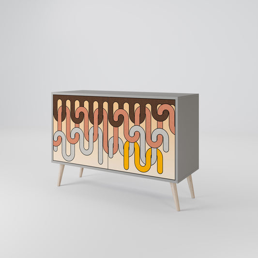 COLORFUL STRINGS 2-Door Sideboard in Grey Finish
