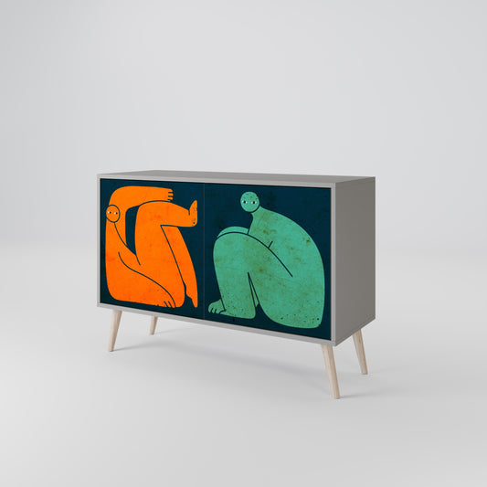 TOGETHER BUT SEPARATELY 2-Door Sideboard in Grey Finish
