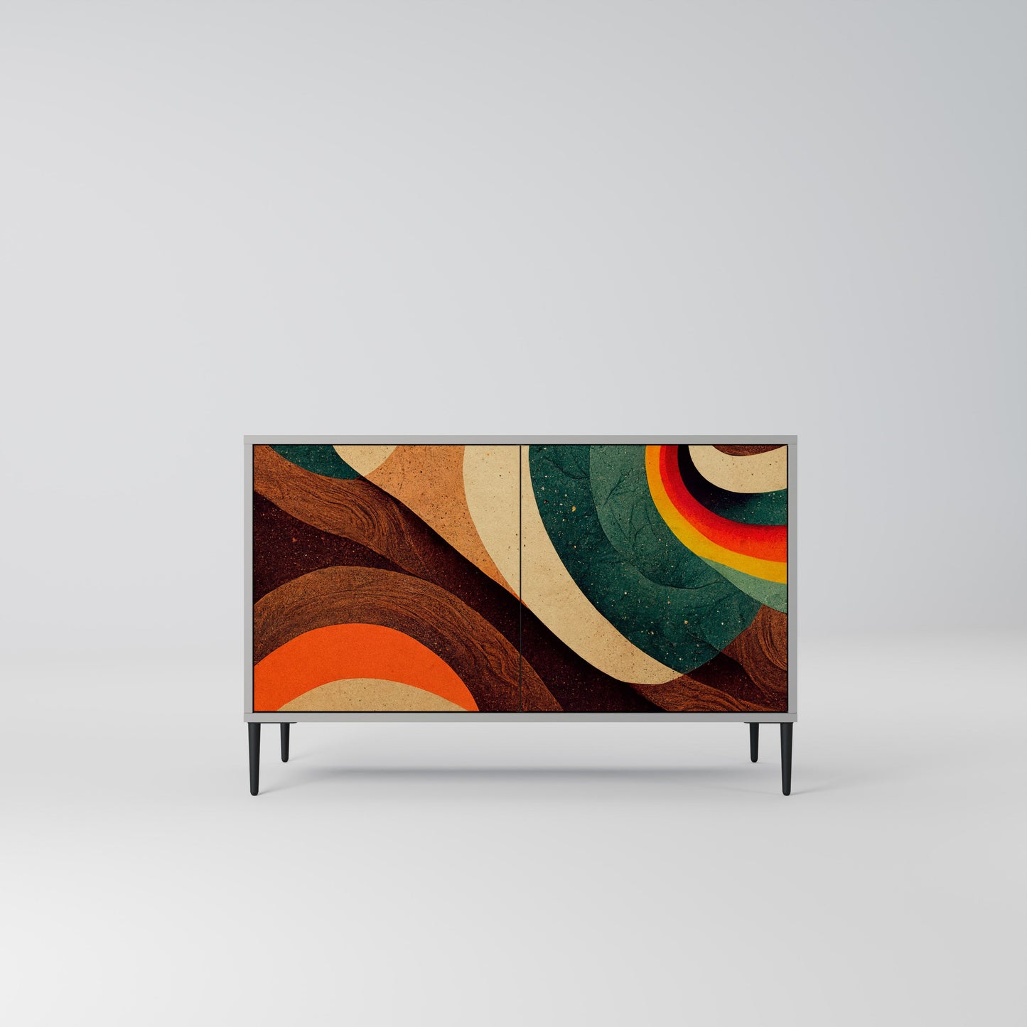COLORFUL STRANDS 2-Door Sideboard in Grey Finish