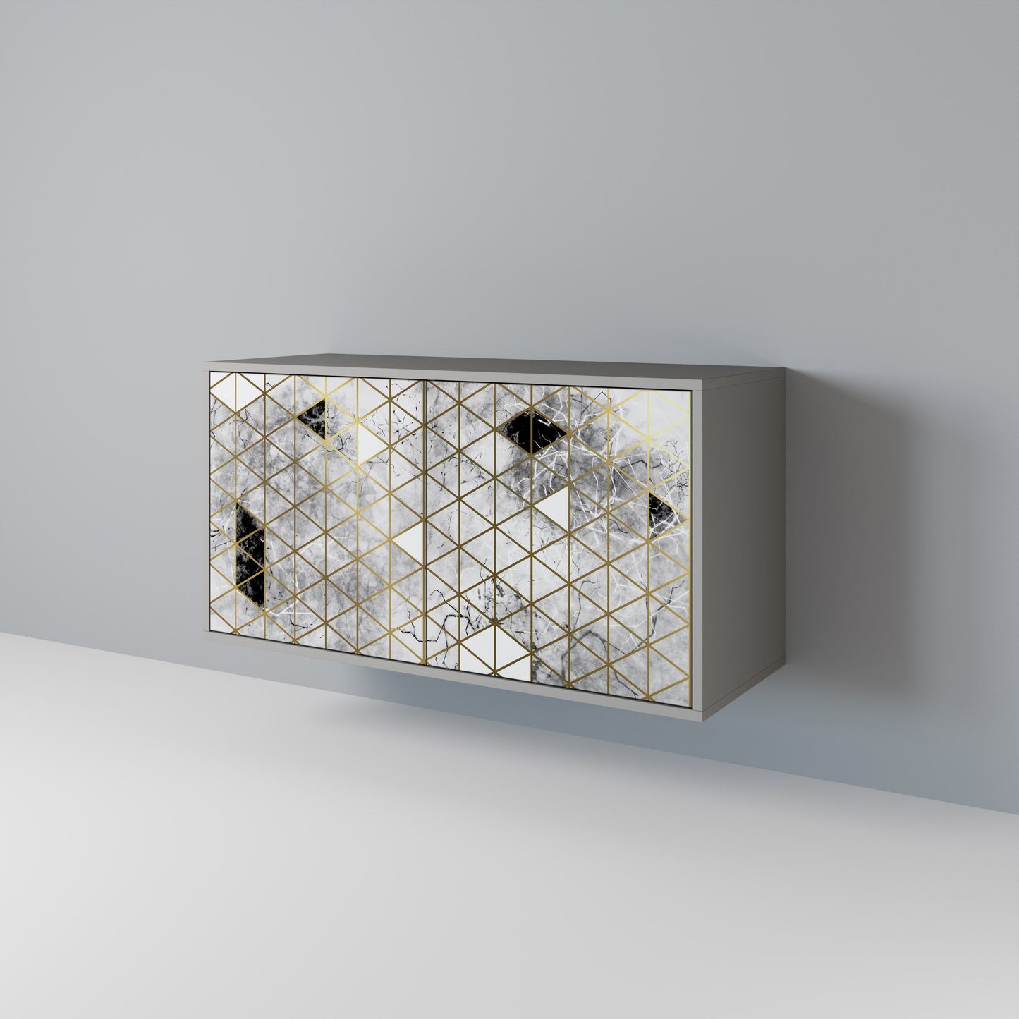 Credenza ASHEN ARIA a 2 ante in finitura grigia