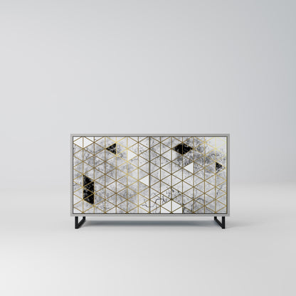 Credenza ASHEN ARIA a 2 ante in finitura grigia
