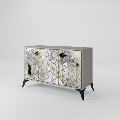 Credenza ASHEN ARIA a 2 ante in finitura grigia