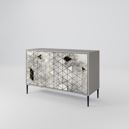 Credenza ASHEN ARIA a 2 ante in finitura grigia