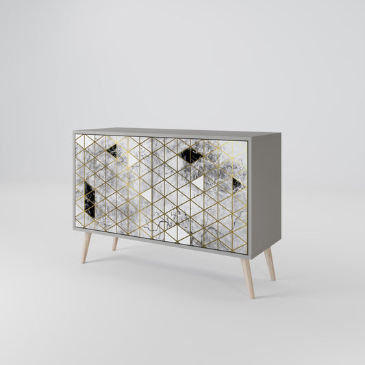 Credenza ASHEN ARIA a 2 ante in finitura grigia