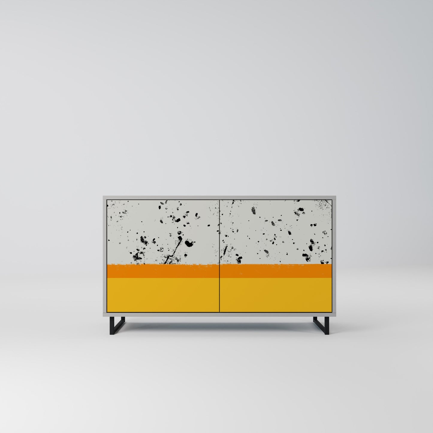 DYED BY ORANGE 2-Door Sideboard in Grey Finish