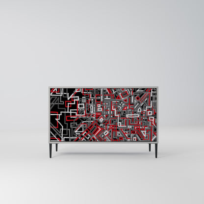Credenza BROKEN LINES a 2 ante in finitura grigia